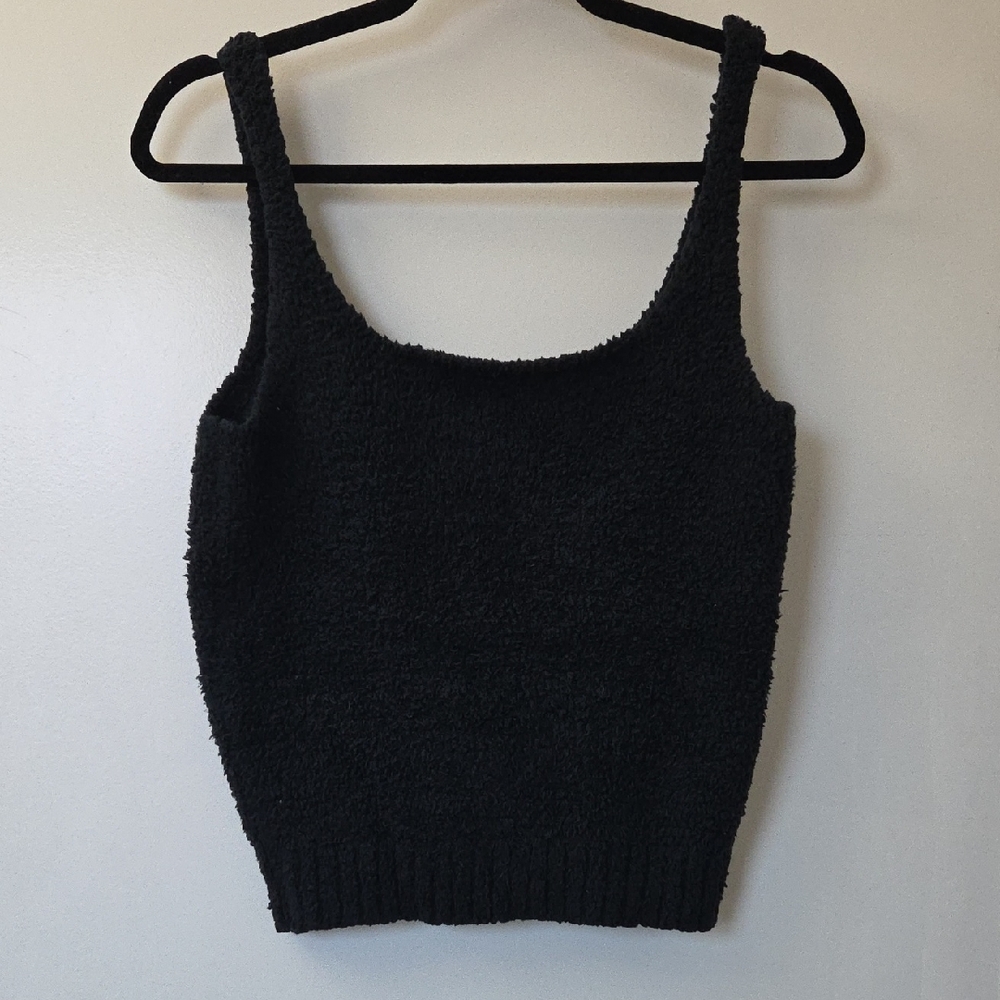 SKIMS Black Knit Crop Top